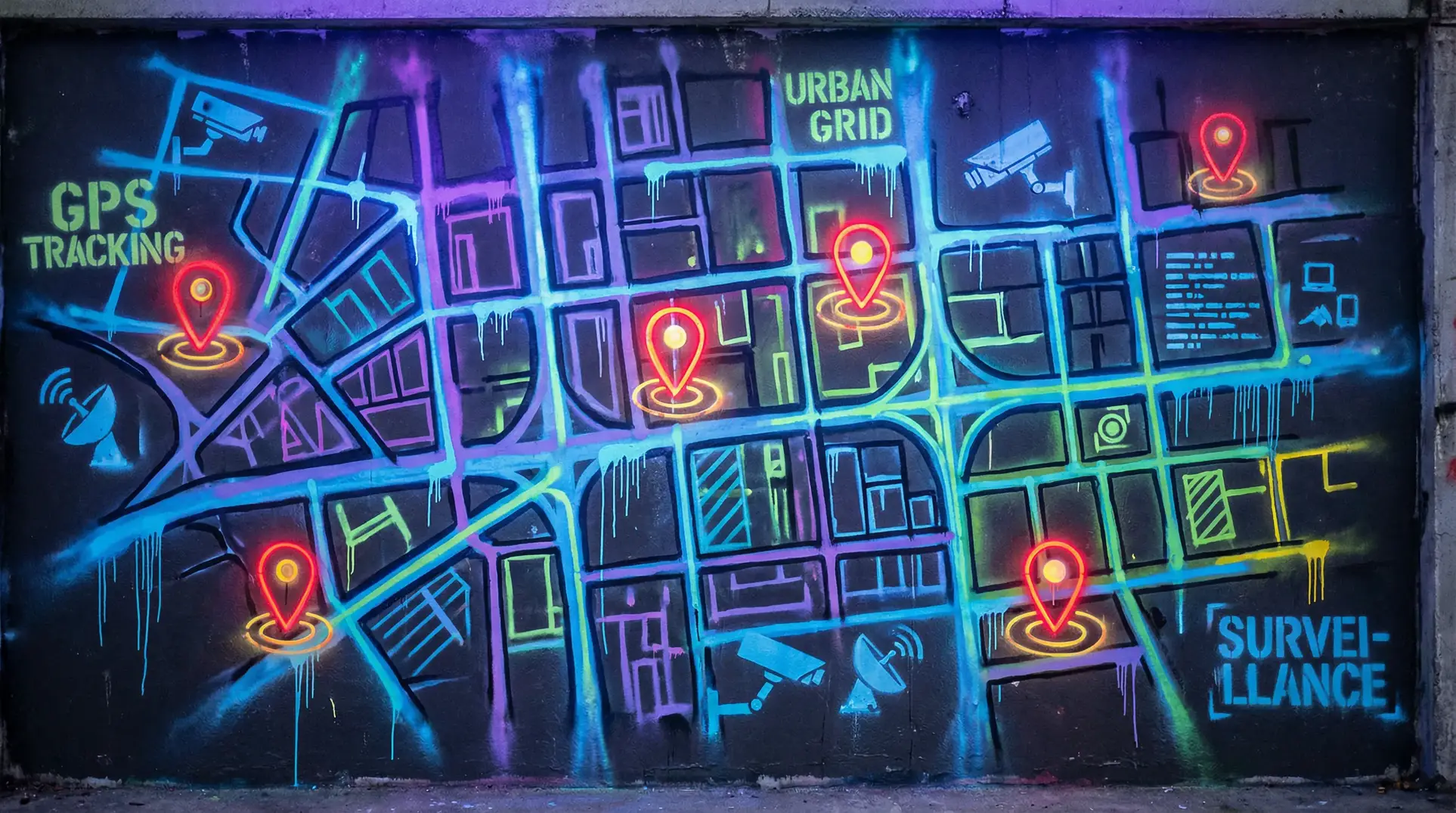 最近好看的韩国电影HD 狗仔追踪地图 - 城市涂鸦风格